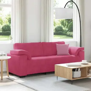 Dīvāns 3-vietīgs VidaXL 178 cm samta vīnsarkanā, modelis 4105281