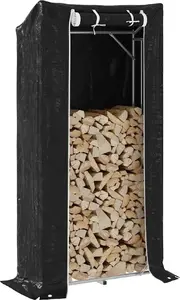 Firewood Rack VidaXL with Steel Wire, 100 x 40 x 200 cm, Outdoor Wood Storage
