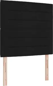 Кровать с пружинным матрасом и подсветкой LED VidaXL 80 x 200 см, чёрная ткань