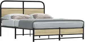 Каркас кровати VidaXL модель 4100428, 140x190 см, цвет дуб сонома