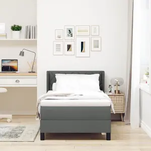 Кровать box spring с матрасом VidaXL 100x200 см тёмно‑серая ткань