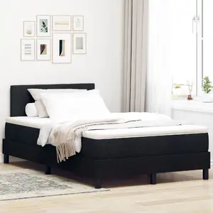 Кровать с пружинным матрасом VidaXL 120x200 см ткань чёрная