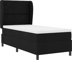 Кровать Box Spring с матрасом VidaXL 100x200 см чёрная ткань