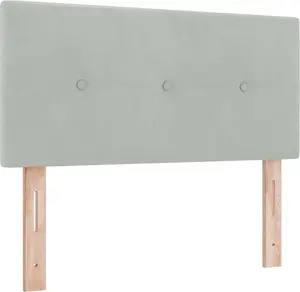 Кровать с пружинной рамой, матрасом и подсветкой LED, VidaXL Aksamit светло-серый 120x190 см