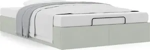 Основание кровати-оттоманка VidaXL 120x200 см, серый бархат, без матраса
