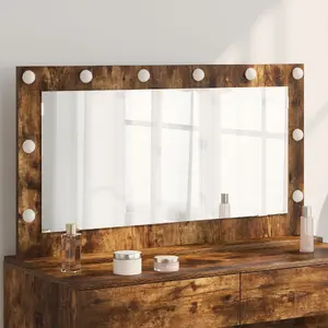Spogulis VidaXL toaletespogulis no tonēta ozolkoka un stikla 100 x 55 x 18 cm