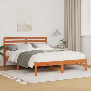 Каркас кровати VidaXL 120 x 190 см Восково-коричневый Массив сосны