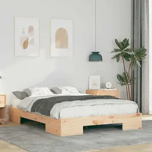 Каркас кровати VidaXL 120 x 190 см Массив сосны Коричневый