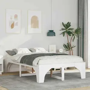 Каркас кровати VidaXL 120 x 200 см белый массив сосны