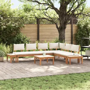 Garden Bench Set VidaXL model 3356866 4-piece brown and cream for 2 persons, medium