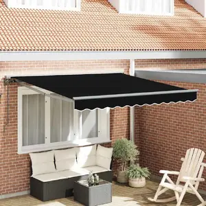 Выдвижная маркиза VidaXL 300×250 см, чёрная, полиэстер и металл