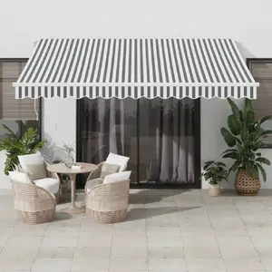 Выдвижной маркиз VidaXL 400x350 см, антрацитово‑белый