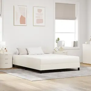 Матрас с независимыми пружинами VidaXL 140x200x20 см, средняя жёсткость, кремовая тканевая обивка