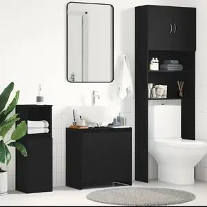 Шкаф для ванной VidaXL 60x33x60 см черный дуб клееная древесина