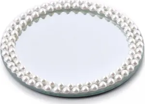 Decorative Stand Affek Design MARGOT PEARL, decorative base Ø15 x H1 cm