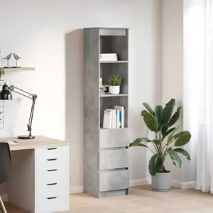 Комод VidaXL бетонно-серый 37,5x35x180 см клееное дерево