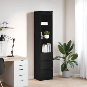 Комод VidaXL 861662 Черный дуб 37,5x35x180 см Клееная древесина