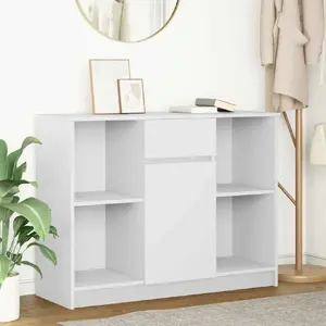 Комод VidaXL 101x35x76 см белый, клеёное дерево, с ящиком