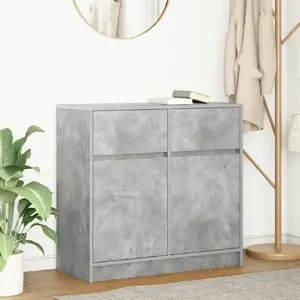 Комод VidaXL 861538 клееное дерево бетонно-серый 80x34x76 см