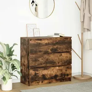 Skapis VidaXL modelis 861737, dūmakainā ozola apdare, 80×35×76 cm, koksnes izcelsmes materiāls