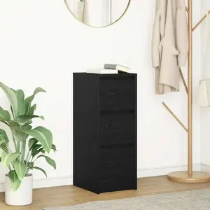 Chest of Drawers VidaXL 29.5x34x76 cm Black Oak Plywood