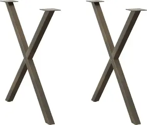 Dining table legs VidaXL set of 2, adjustable height 72–73 cm, steel, 70 mm diameter