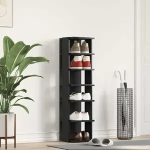 Apavu skapītis VidaXL modelis 862066, melnā ozola apdare, 25x27x102 cm