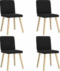 Dining chairs VidaXL set of 4, black fabric upholstery, model 3315276