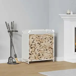 Firewood Rack VidaXL model 864200 white cold-rolled steel