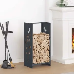 Firewood Rack VidaXL 864221 – Anthracite Cold-Rolled Steel