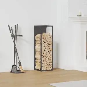 Подставка для дров VidaXL 25x25x80 см черная металлическая