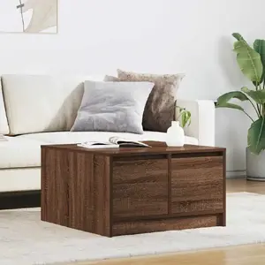 Журнальный стол VidaXL 3328414 с ящиками, цвет «коричневый дуб», 70,5 x 70 x 40 см