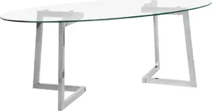 Glass coffee table Beliani FRESNO – silver finish, round top