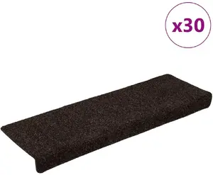 Накладки на ступени противоскользящие VidaXL 30 шт. Коричневые 65×21×4 см