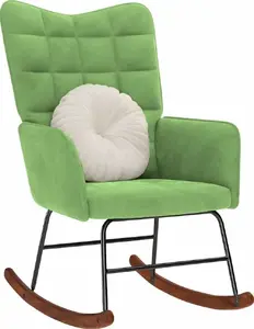 Šūpuļkrēsls VidaXL modelis 4016835, gaiši zaļa samta apdare