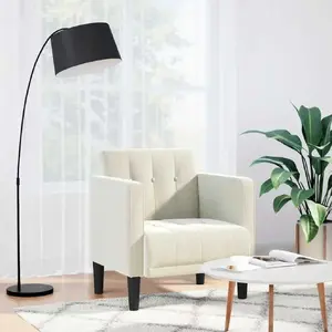 Sofa atzveltnes krēsls VidaXL modelis 4100559 krēmkrāsas samts 53 cm sēdekļa platums