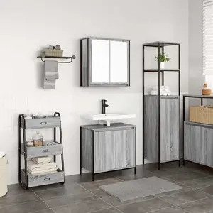 Набор мебели для ванной VidaXL, 2 предмета, серый дуб Sonoma, модель 3328392