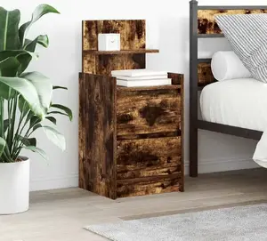 Прикроватные тумбы VidaXL с 2 ящиками, цвет «копчёный дуб», 38×34×80 см (2 шт.)