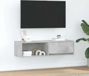 TV skapītis VidaXL modelis 861478, betona pelēks, līmēts koks, 100×31×25,5 cm
