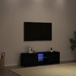 ТВ-тумба VidaXL модель 862034, цвет «чёрный дуб», с LED-подсветкой, 120×30×36 см