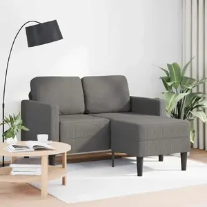 Диван 2-местный с оттоманкой в форме L, VidaXL модель 4107076, светло-серый
