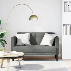 Divvietīgs dīvāns VidaXL 111 cm, tumši pelēks audums, modelis 4100561