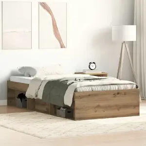 Каркас кровати VidaXL модель 3329310, дуб artisan, 75x190 см, без матраса