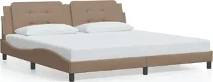 Рама кровати с изголовьем VidaXL 200×200 см, искусственная кожа, капучино