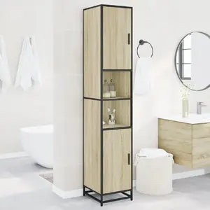 Vannas istabas skapis VidaXL modelis 3300881, Sonoma ozolkoka apdare, 35 x 37,5 x 188,5 cm