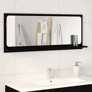 Vannas istabas spogulis VidaXL 862528 melnā ozola Cieta ozolkoka rāmis