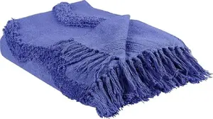 Throw blanket Beliani KHARI 125 x 150 cm cotton purple