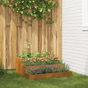 Flower planter VidaXL Rustykalna 90 x 90 x 35 cm, rust-resistant steel
