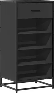 Стойка для обуви VidaXL 48 x 38 x 97,5 см, чёрная, многоуровневая полка для обуви