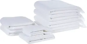 Towel set Beliani 9-piece cotton terry white ATIU – 100% cotton, assorted sizes